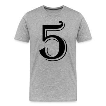 5 - Männer Premium Bio T-Shirt - Grau meliert - Vorne - Damien (186cm)
