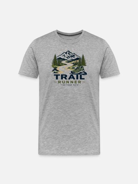 Trail Runner - Find Your Path - Men's Premium Organic T-Shirt - heather grey