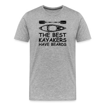 The best kayakers have beards - Funny Canoeing Kay - Men's Premium Organic T-Shirt - heather grey - Front - Damien (186cm)