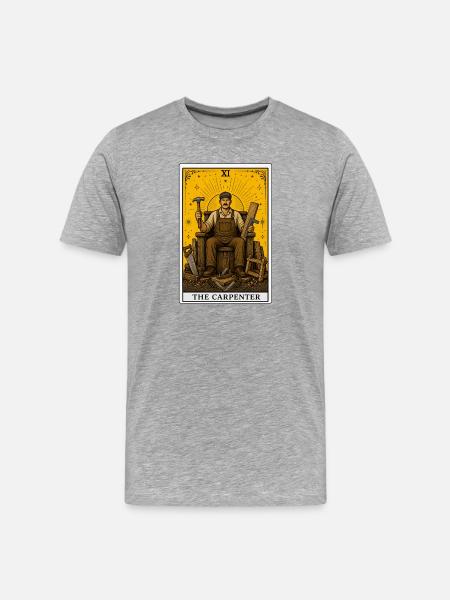 Carpenter | Wooden Crafts Tarot - Men's Premium Organic T-Shirt - heather grey
