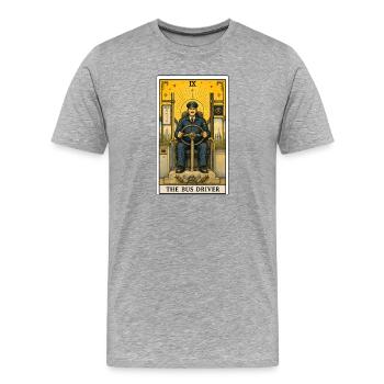 Bus Driver | Public Transport Profession Tarot - Men's Premium Organic T-Shirt - heather grey - Front - Damien (186cm)