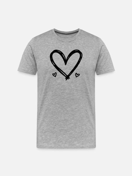 Cœur - T-shirt bio Premium Homme - gris chiné