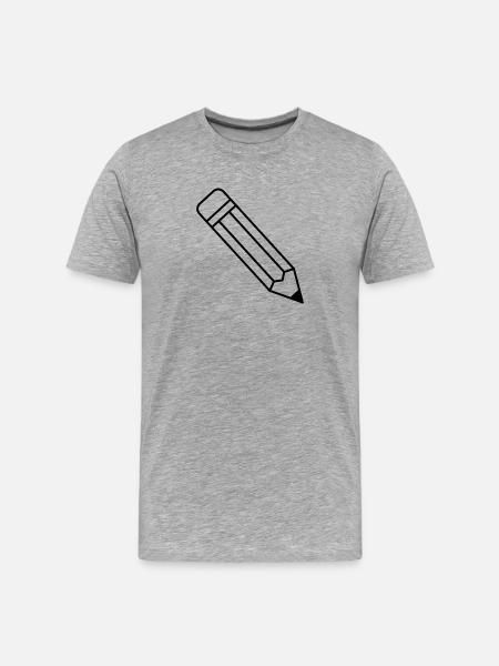 Bleistift - Männer Premium Bio T-Shirt - Grau meliert