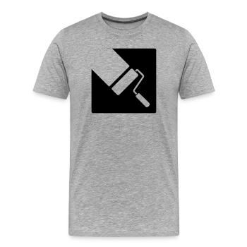 Maler Handwerk Farbrolle Motiv - Männer Premium Bio T-Shirt - Grau meliert - Vorne - Damien (186cm)