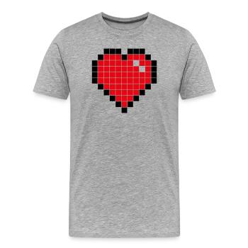 Cœur - T-shirt bio Premium Homme - gris chiné - Devant - Damien (186cm)