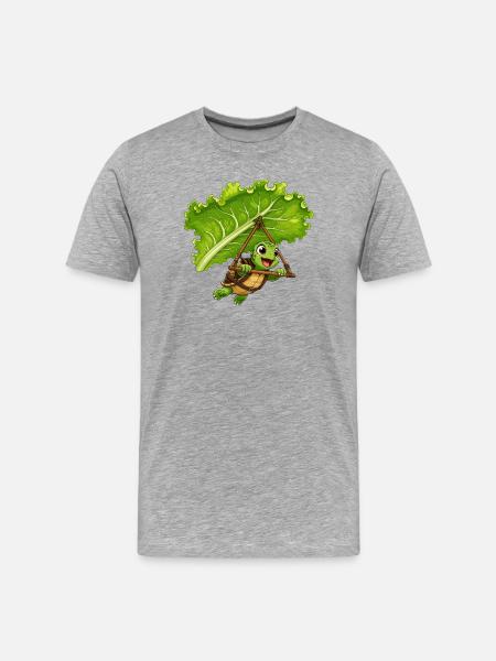Turtle in leaf sail - Men's Premium Organic T-Shirt - heather grey