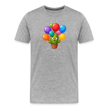 Cactus Balloon Fiesta - Men's Premium Organic T-Shirt - heather grey - Front - Damien (186cm)