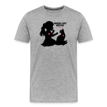 Je le pense vraiment, Chemise de puissance Hearts - T-shirt bio Premium Homme - gris chiné - Devant - Damien (186cm)