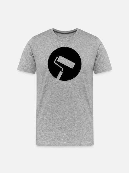 Painter Paint Roller Circle Logo - Men's Premium Organic T-Shirt - heather grey
