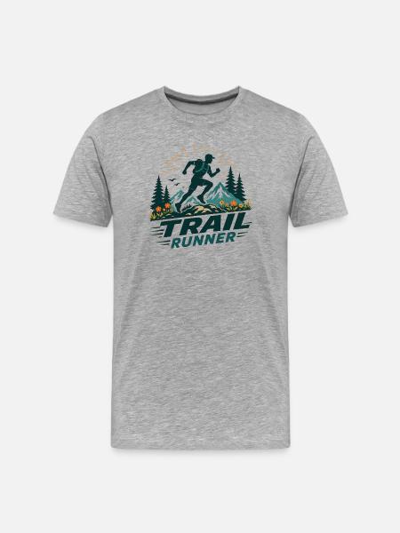 Trailrunner - Männer Premium Bio T-Shirt - Grau meliert