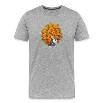 Envelope Bunny in the Post Forest - Men's Premium Organic T-Shirt - heather grey - Front - Damien (186cm)