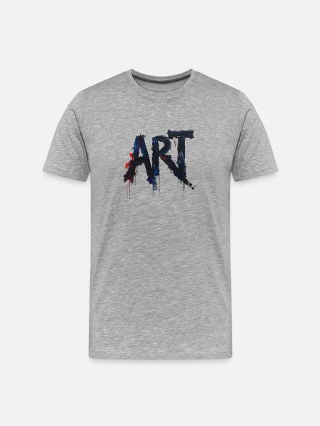 ART Pinselbuchstabenkunst - Männer Premium Bio T-Shirt - Grau meliert