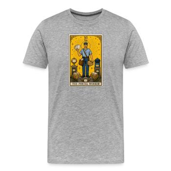 Postzusteller | Briefe Beruf Tarot - Männer Premium Bio T-Shirt - Grau meliert - Vorne - Damien (186cm)