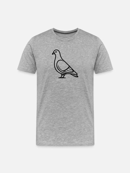 Taubenseitenansicht - Männer Premium Bio T-Shirt - Grau meliert