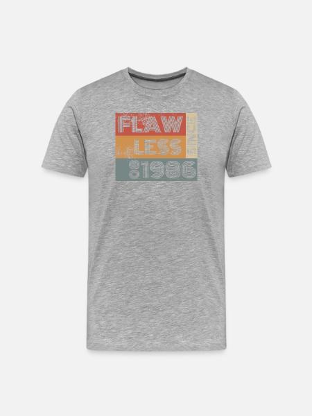 40th Birthday Flawless since 08/1986 - Men's Premium Organic T-Shirt - heather grey