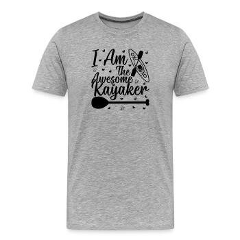 Kayak des sports nautiques - Je suis le kayakiste génial - T-shirt bio Premium Homme - gris chiné - Devant - Damien (186cm)