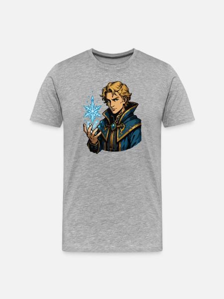 Eis Zauberer mit Frostzauber - Men's Premium Organic T-Shirt - heather grey