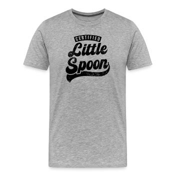 Petite Cuillère certifiée - T-shirt bio Premium Homme - gris chiné - Devant - Damien (186cm)