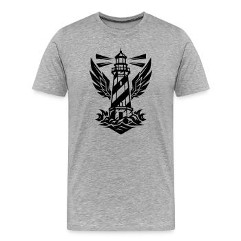 Lighthouse Coast Icon - Men's Premium Organic T-Shirt - heather grey - Front - Damien (186cm)