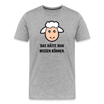 Das hätte man wissen können. - Männer Premium Bio T-Shirt - Grau meliert - Vorne - Damien (186cm)