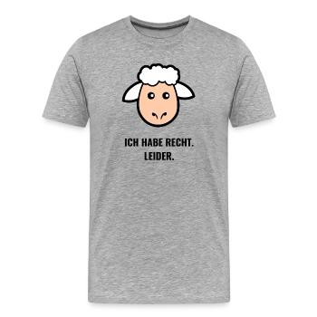 Schaf-Silhouette im Minimalstil - Männer Premium Bio T-Shirt - Grau meliert - Vorne - Damien (186cm)