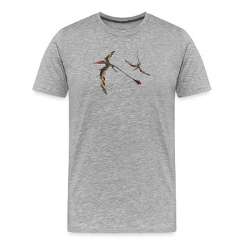 Eudimorphodon – Ptérosaure préhistorique du Trias - T-shirt bio Premium Homme - gris chiné - Devant - Damien (186cm)