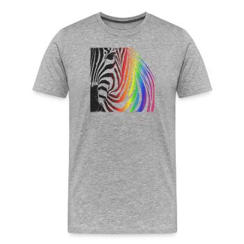 Zèbre arc-en-ciel - T-shirt bio Premium Homme - gris chiné - Devant - Damien (186cm)