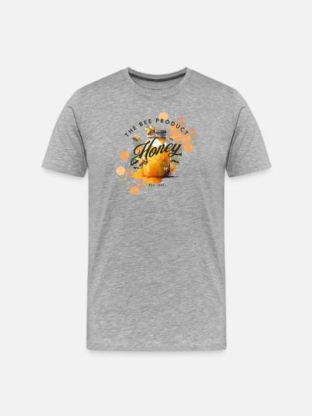 Honey Magic Honeycomb Design - Men's Premium Organic T-Shirt - heather grey