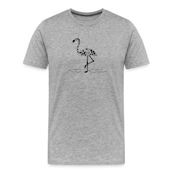 Flamingo Schwarz-Weiß-Mosaik - Männer Premium Bio T-Shirt - Grau meliert - Vorne - Damien (186cm)