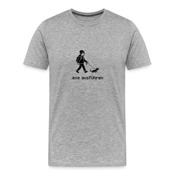 .exe ausführen ADMIN Pixel Art - Männer Premium Bio T-Shirt - Grau meliert - Vorne - Damien (186cm)