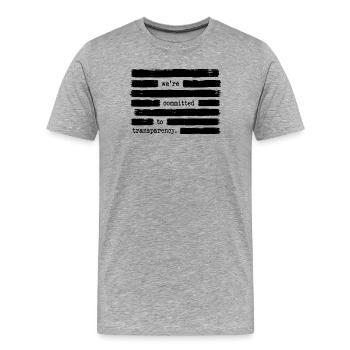 Nous sommes engagés en faveur de la transparence et contre cette orientation - T-shirt bio Premium Homme - gris chiné - Devant - Damien (186cm)