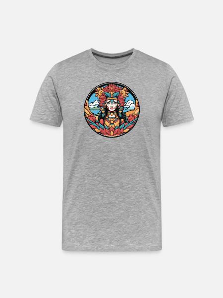 Wächter der farbigen Lotusblumen - Männer Premium Bio T-Shirt - Grau meliert