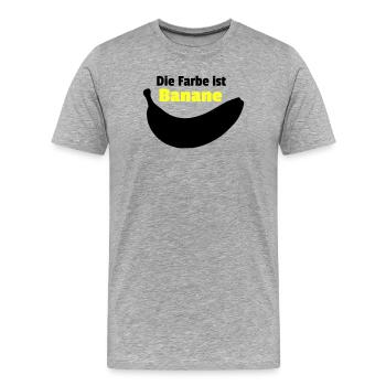 Farbe Banane - Männer Premium Bio T-Shirt - Grau meliert - Vorne - Damien (186cm)