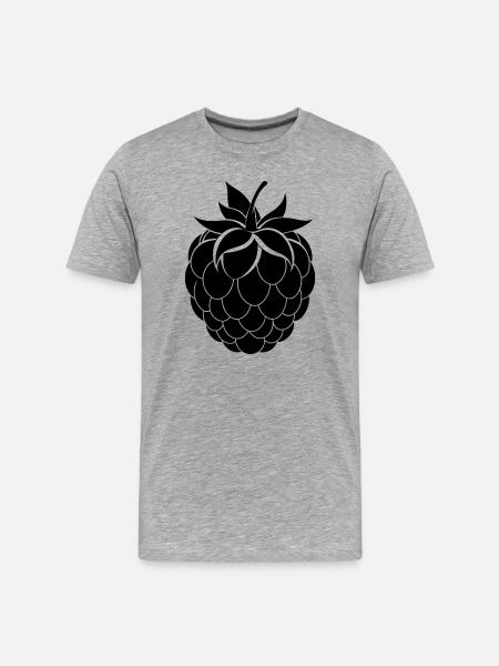 raspberry - Men's Premium Organic T-Shirt - heather grey
