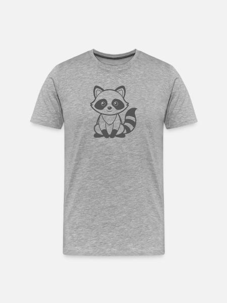 Raccoon - Men's Premium Organic T-Shirt - heather grey
