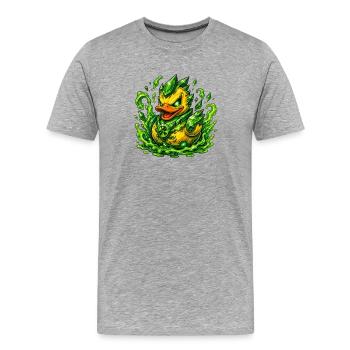 Canard Cristal d’Émeraude - T-shirt bio Premium Homme - gris chiné - Devant - Damien (186cm)