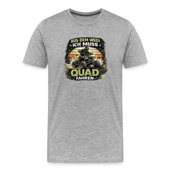  Aus Dem Weg Ich Muss Quad Fahren Retro Quadfahrer - Männer Premium Bio T-Shirt - Grau meliert - Vorne - Damien (186cm)