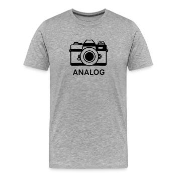 Photographie argentique - T-shirt bio Premium Homme - gris chiné - Devant - Damien (186cm)