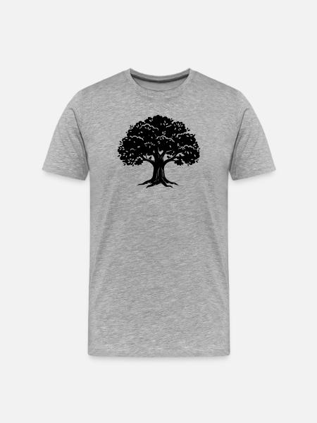 Baum - Männer Premium Bio T-Shirt - Grau meliert