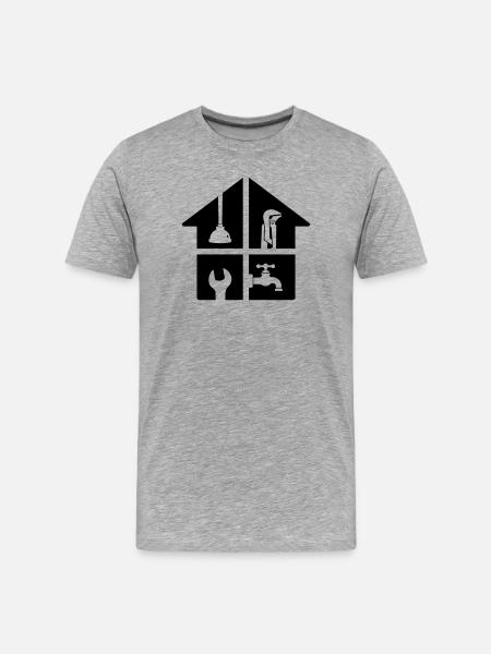Plumber House Plumbing Tool - Men's Premium Organic T-Shirt - heather grey
