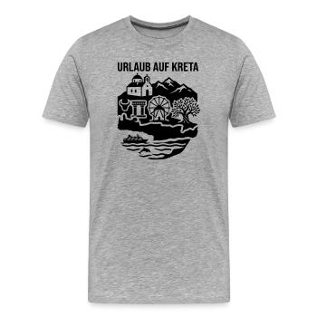 Kreta Griechenland Wahrzeichen Urlaub - Männer Premium Bio T-Shirt - Grau meliert - Vorne - Damien (186cm)