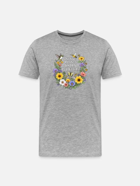 Native Plants Happy Polinators Garden - Men's Premium Organic T-Shirt - heather grey