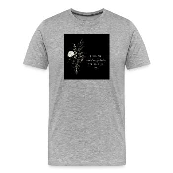 Blumenlächeln der Natur - Männer Premium Bio T-Shirt - Grau meliert - Vorne - Damien (186cm)