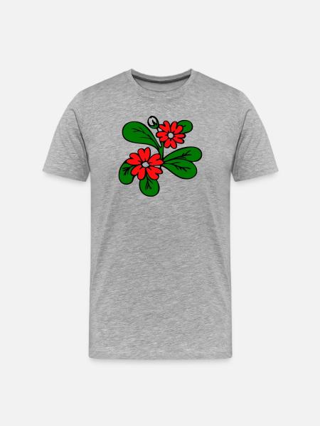 Blüten Fantasie - Männer Premium Bio T-Shirt - Grau meliert