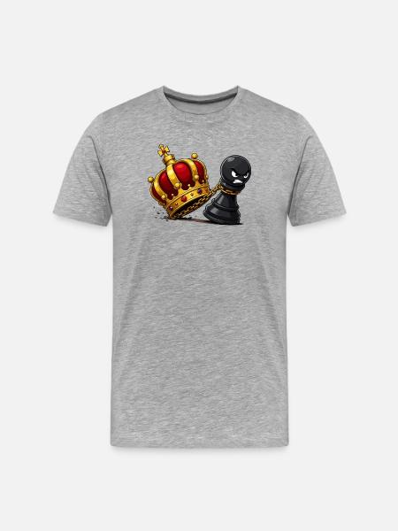 Crown Collision King vs Peasant Spy - Men's Premium Organic T-Shirt - heather grey