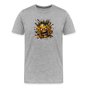 Steampunk agressif à bomboir d’huile - T-shirt bio Premium Homme - gris chiné - Devant - Damien (186cm)