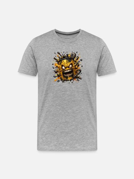 Aggressiver Ölkanister Steampunk - Männer Premium Bio T-Shirt - Grau meliert