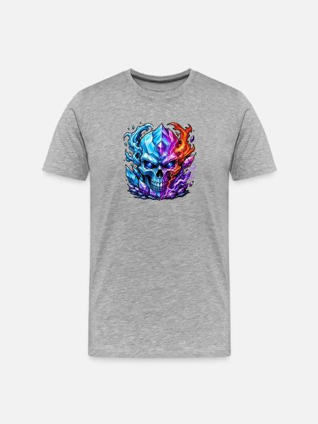 Crâne de Cristal Froid - T-shirt bio Premium Homme - gris chiné