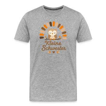 Eule – Süßes Geschwister Design - Männer Premium Bio T-Shirt - Grau meliert - Vorne - Damien (186cm)