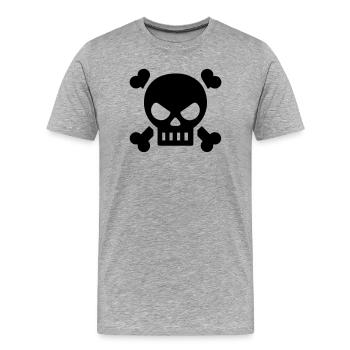 crâne, - T-shirt bio Premium Homme - gris chiné - Devant - Damien (186cm)